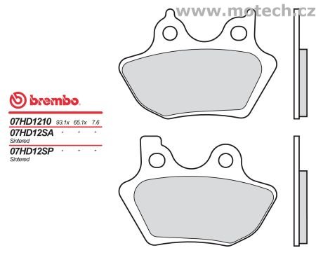 Brzdové destičky Brembo - BRM 07HD12SA - Kliknutím na obrázek zavřete