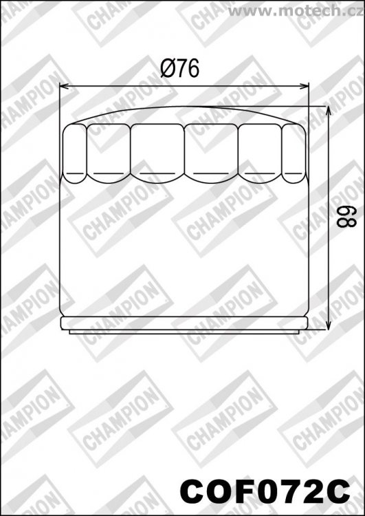 Olejový filtr CHAMPION COF072C - Kliknutím na obrázek zavřete