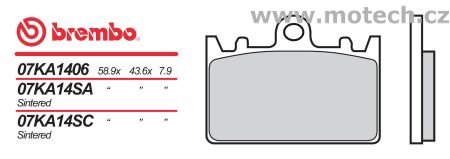 Brzdové destičky Brembo - BRM 07KA1406 - Kliknutím na obrázek zavřete