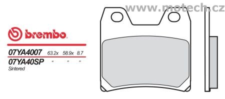 Brzdové destičky Brembo - BRM 07YA40SP - Kliknutím na obrázek zavřete