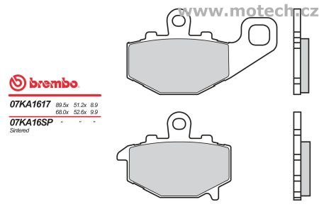 Brzdové destičky Brembo - BRM 07KA1617 - Kliknutím na obrázek zavřete