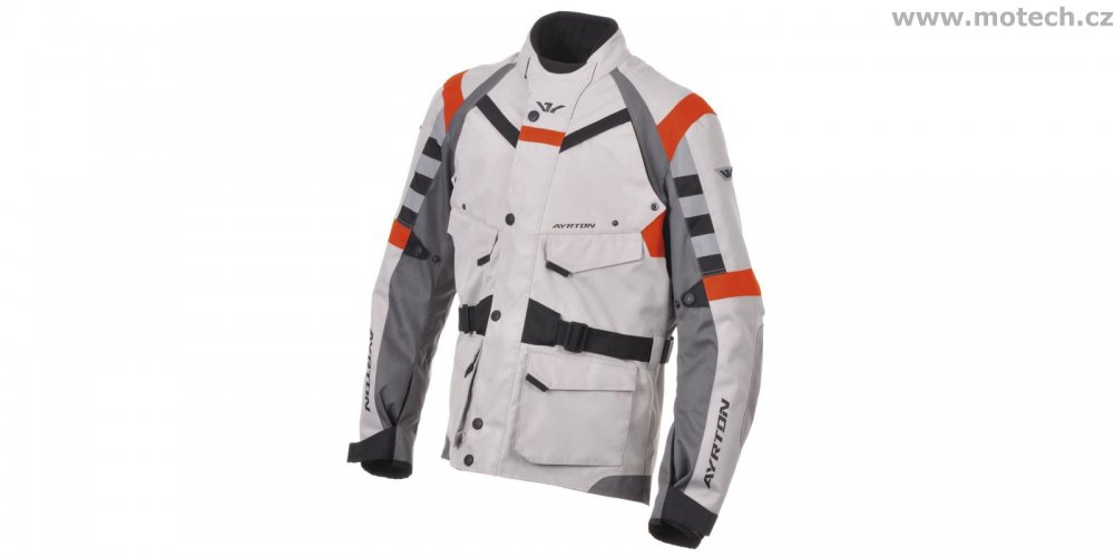Textilní bunda Ayrton Fuel šedá/oranžová - Kliknutím na obrázek zavřete
