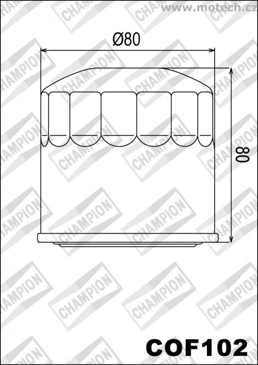 Olejový filtr CHAMPION COF102 - Kliknutím na obrázek zavřete