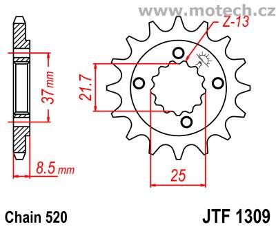 Kolečko JTF1309-13 pro: HONDA XR 600R - Kliknutím na obrázek zavřete