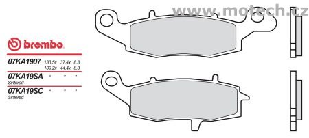 Brzdové destičky Brembo - BRM 07KA19SA - Kliknutím na obrázek zavřete