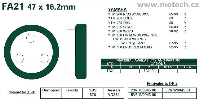 Brzdové destičky EBC - FA21 - Kliknutím na obrázek zavřete