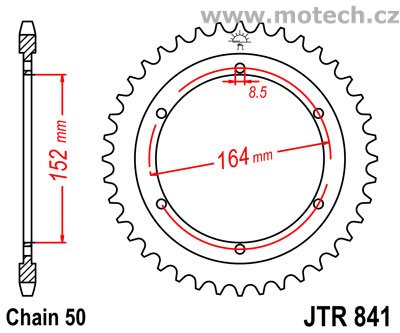 Rozeta JTR841-42 pro: YAMAHA SR 500 - Kliknutím na obrázek zavřete