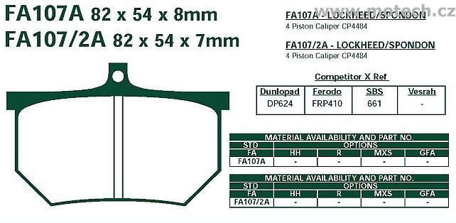 Brzdové destičky EBC - FA107/2A - Kliknutím na obrázek zavřete