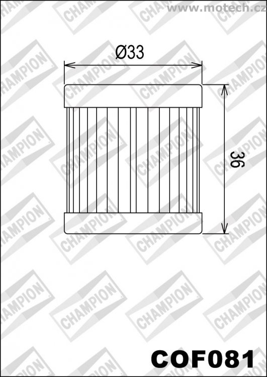 Olejový filtr CHAMPION COF081 - Kliknutím na obrázek zavřete