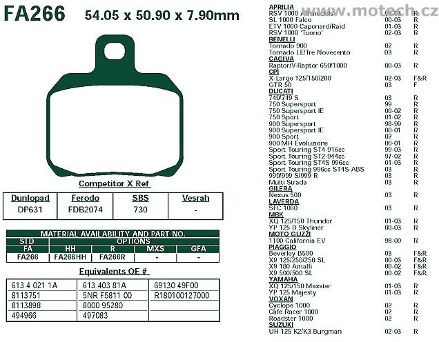 Brzdové destičky EBC - FA266 - Kliknutím na obrázek zavřete