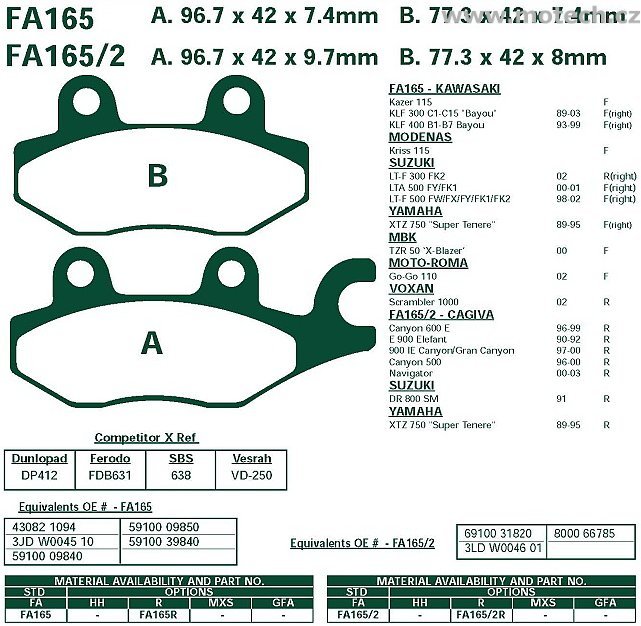 Brzdové destičky EBC - FA165R - Kliknutím na obrázek zavřete