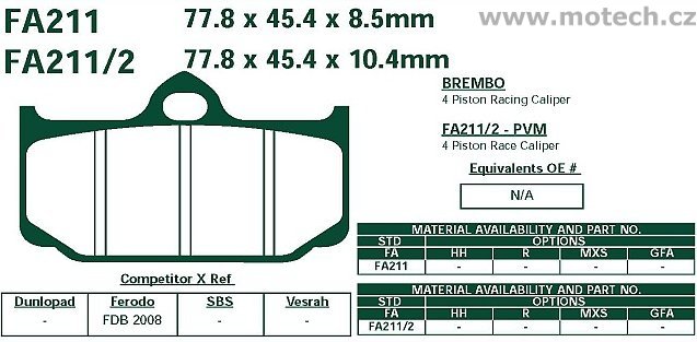 Brzdové destičky EBC - FA211 - Kliknutím na obrázek zavřete