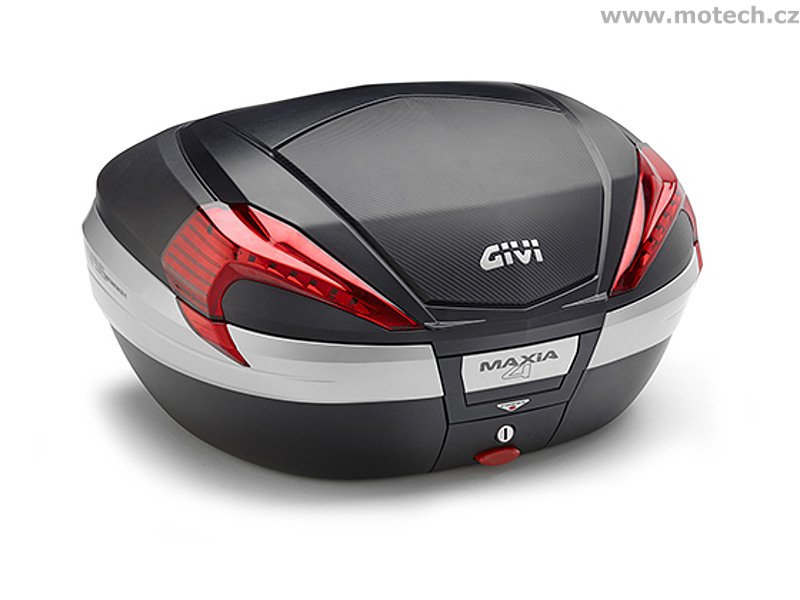 V 56NN kufr GIVI Maxia 4 černý (Monokey) s červenými odrazkami a černým víkem, objem 56 litrů - Kliknutím na obrázek zavřete