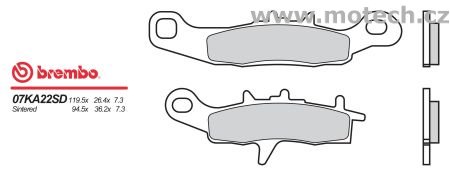 Brzdové destičky Brembo - BRM 07KA22SD - Kliknutím na obrázek zavřete