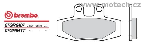 Brzdové destičky Brembo - BRM 07GR6407 - Kliknutím na obrázek zavřete