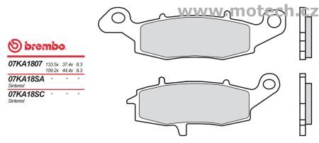 Brzdové destičky Brembo - BRM 07KA18SA - Kliknutím na obrázek zavřete