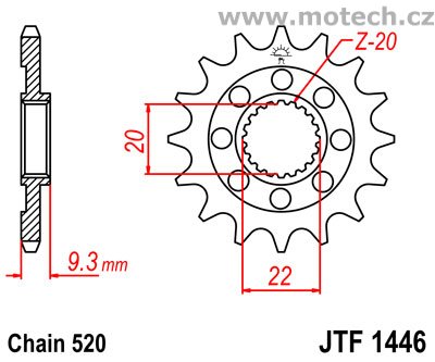 Kolečko JTF1446-13 pro: KAWASAKI KX 250F - Kliknutím na obrázek zavřete