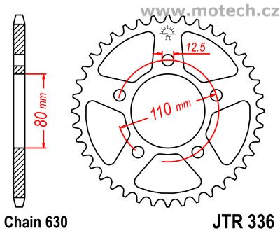 Rozeta JTR336-33 pro: HONDA CBX 1000 - Kliknutím na obrázek zavřete