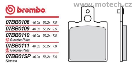 Brzdové destičky Brembo - BRM 07BB0109 - Kliknutím na obrázek zavřete