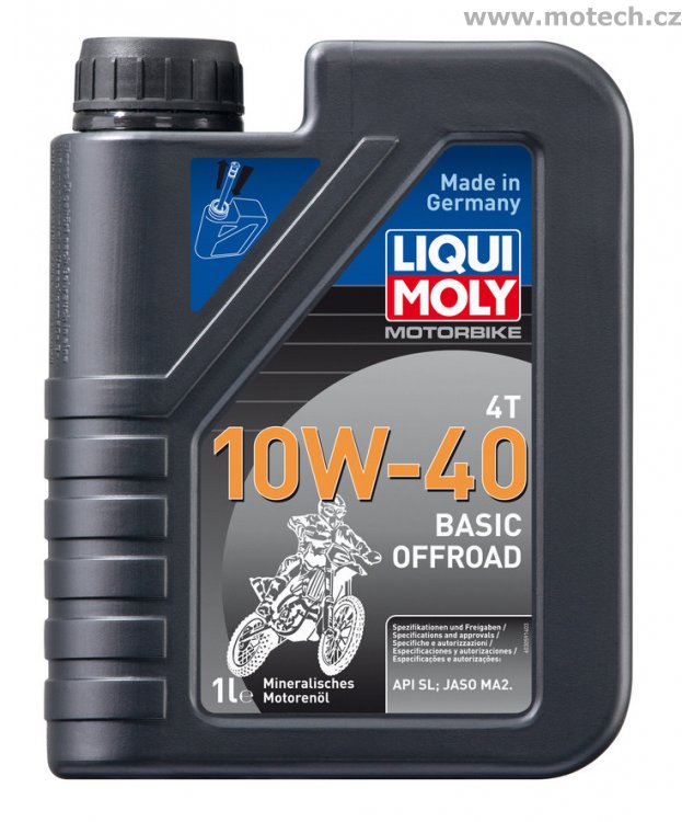 LIQUI MOLY Motorbike 4T 10W-40 Basic Offroad - plně syntetický motorový olej 1l - Kliknutím na obrázek zavřete