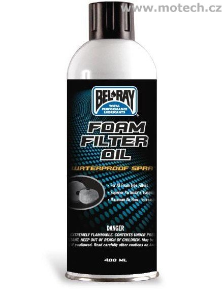 Bel-Ray olej na filtr Foam Filter Oil Spray - 400ml sprej - Kliknutím na obrázek zavřete