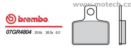 Brzdové destičky Brembo - BRM 07GR4804 - Kliknutím na obrázek zavřete