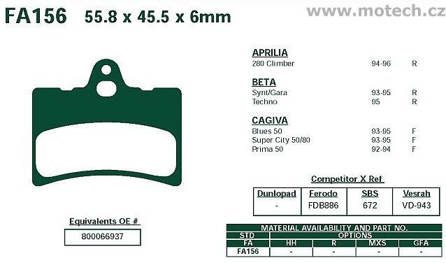Brzdové destičky EBC - FA156 - Kliknutím na obrázek zavřete
