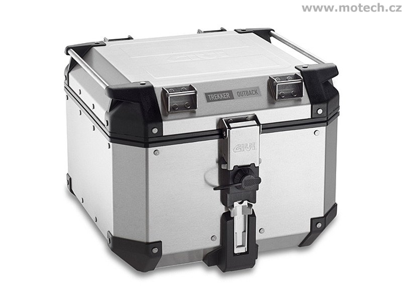 OBK 42A stříbrný horní kufr GIVI Trekker Outback hliníkový, 42 litrů (Monokey topcase) - Kliknutím na obrázek zavřete