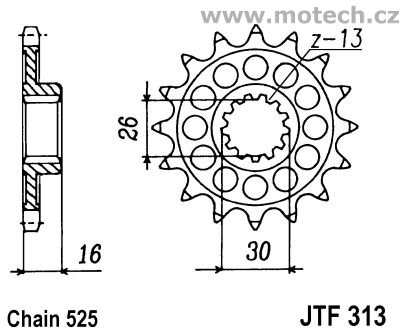 Kolečko JTF313-16 pro: HONDA VFR 750R (RJ-RK) RC30 - Kliknutím na obrázek zavřete