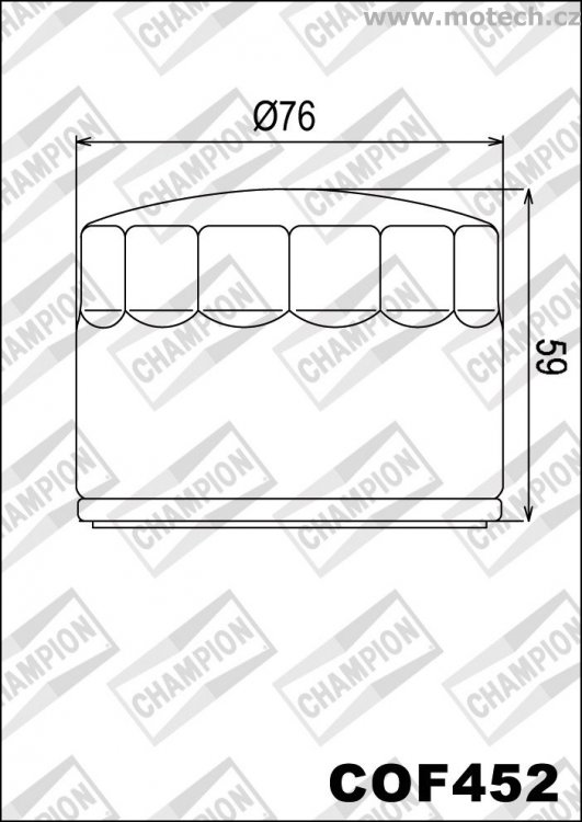Olejový filtr CHAMPION COF452 - Kliknutím na obrázek zavřete