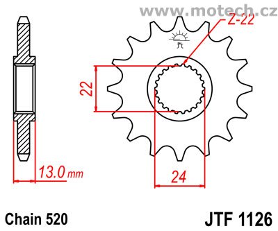 Kolečko JTF1126-16 pro: APRILIA Moto 6.5 - Kliknutím na obrázek zavřete