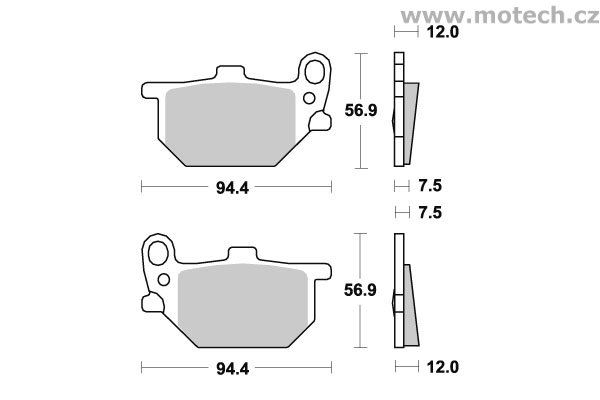 Brzdové destičky zadní SBS - 528HF - Kliknutím na obrázek zavřete
