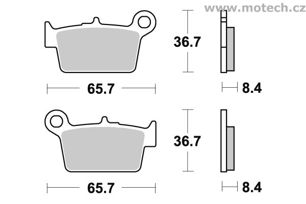 Brzdové destičky zadní SBS - 861HF - Kliknutím na obrázek zavřete