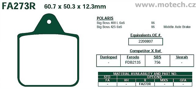 Brzdové destičky EBC - FA273R - Kliknutím na obrázek zavřete