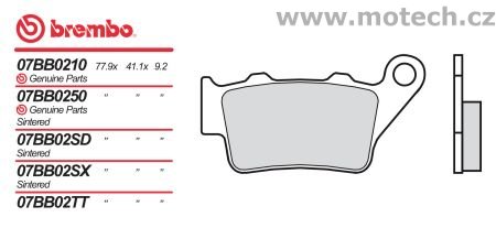 Brzdové destičky Brembo - BRM 07BB0244 - Kliknutím na obrázek zavřete