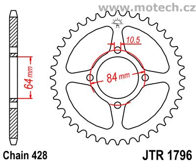 Rozeta JTR1796-51 pro: SUZUKI RV 125 VanVan - Kliknutím na obrázek zavřete