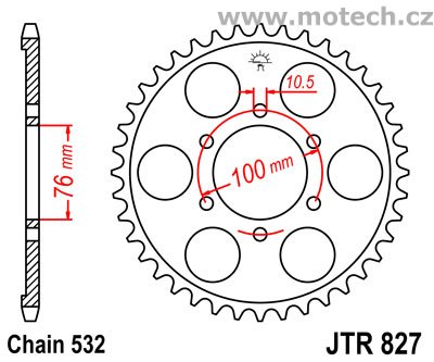 Rozeta JTR827-42 pro: SUZUKI GSX-R1100W - Kliknutím na obrázek zavřete