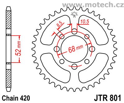 Rozeta JTR801-38 pro: SUZUKI RV 50 - Kliknutím na obrázek zavřete