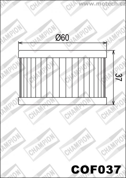 Olejový filtr CHAMPION COF037 - Kliknutím na obrázek zavřete