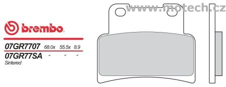Brzdové destičky Brembo - BRM 07GR7707 - Kliknutím na obrázek zavřete