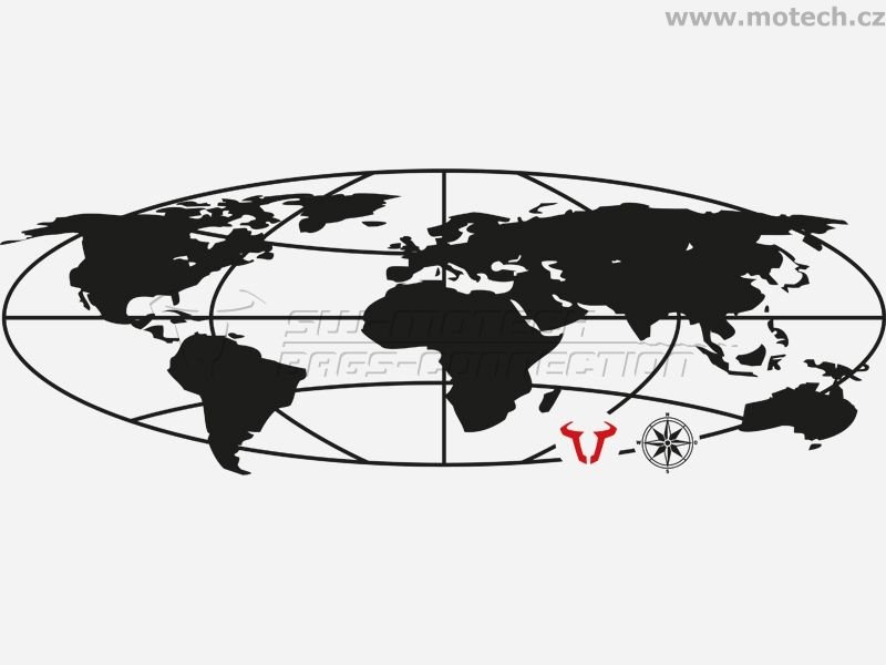 Samolepky TraX s motivem Země - černé - Kliknutím na obrázek zavřete