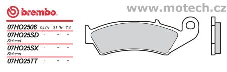 Brzdové destičky Brembo - BRM 07HO25SD - Kliknutím na obrázek zavřete