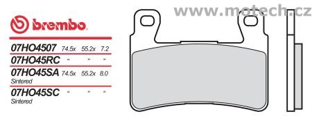 Brzdové destičky Brembo - BRM 07HO45SA - Kliknutím na obrázek zavřete