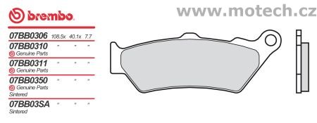 Brzdové destičky Brembo - BRM 07BB0311 - Kliknutím na obrázek zavřete