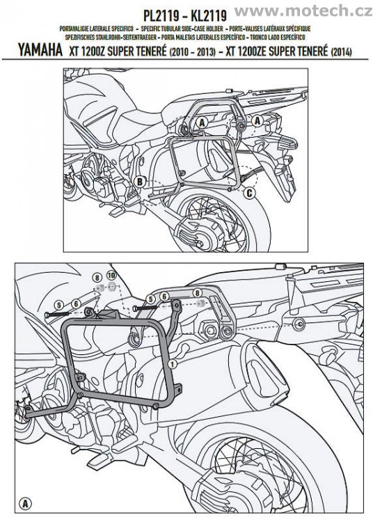 KL2119 - boční nosiče Kappa - YAMAHA XT 1200 Z Supertenere (10-16) - Kliknutím na obrázek zavřete