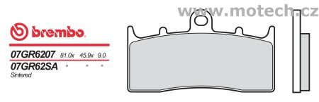 Brzdové destičky Brembo - BRM 07GR62SA - Kliknutím na obrázek zavřete