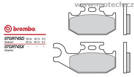 Brzdové destičky Brembo - BRM 07GR74SD - Kliknutím na obrázek zavřete