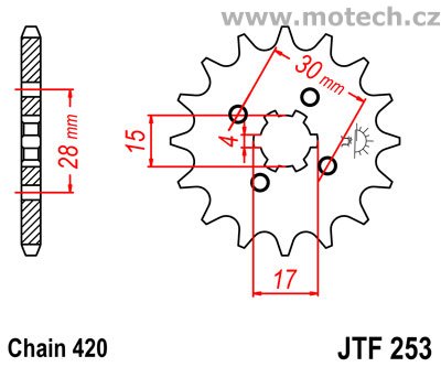 Kolečko JTF253-15 pro: HONDA NSR 50 FJ/FK/SK - Kliknutím na obrázek zavřete
