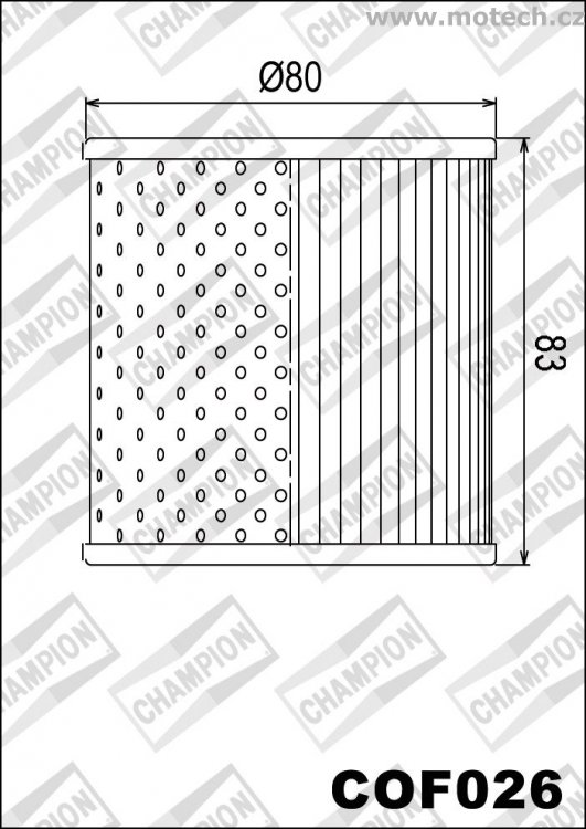 Olejový filtr CHAMPION COF026 - Kliknutím na obrázek zavřete