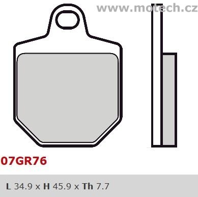 Brzdové destičky Brembo - BRM 07GR76SA - Kliknutím na obrázek zavřete